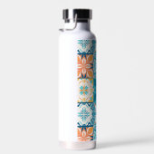 Verzierte Kacheln in Blau und Orange Trinkflasche (Rechts)