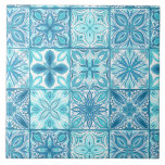 Verzierte Kacheln in Blau und Weiß<br><div class="desc">Handgemalte verzierte Fliesen mit Blumenelementen</div>