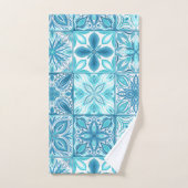 Verzierte Kacheln in Blau und Weiß Badhandtuch Set (Handtuch)