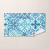 Verzierte Kacheln in Blau und Weiß Badhandtuch Set (Handtuch)