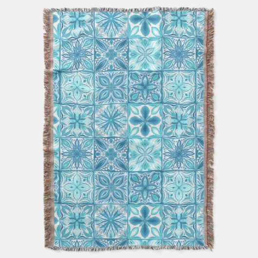 Verzierte Kacheln in Blau und Weiß Decke (Vorderseite Vertikal)