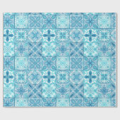 Verzierte Kacheln in Blau und Weiß Geschenkpapier (Flach)