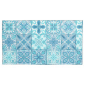 Verzierte Kacheln in Blau und Weiß Kissenbezug (Vorderseite-Links)