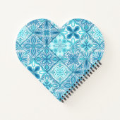 Verzierte Kacheln in Blau und Weiß Notizblock (Rückseite)