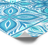 Verzierte Kacheln in Blau und Weiß Poster (Ecke)