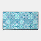 Verzierte Kacheln in Blau und Weiß Schreibtischunterlage (Vorderseite)