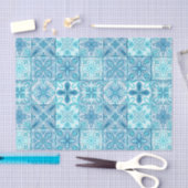 Verzierte Kacheln in Blau und Weiß Seidenpapier (Handwerk)