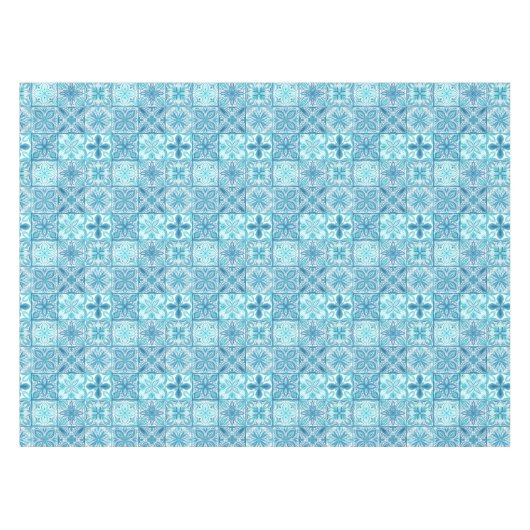 Verzierte Kacheln in Blau und Weiß Tischdecke (Vorderseite (Horizontal))