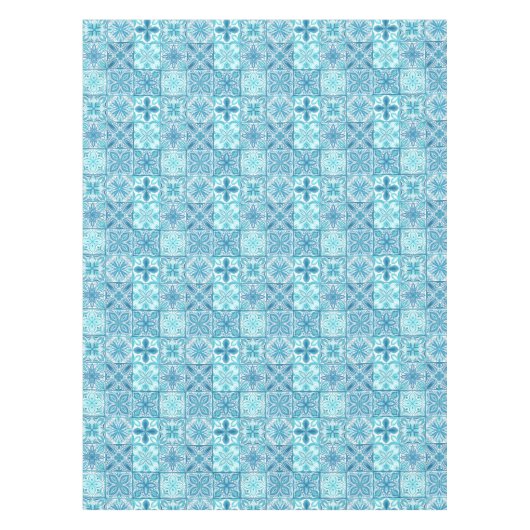 Verzierte Kacheln in Blau und Weiß Tischdecke (Vorderseite)