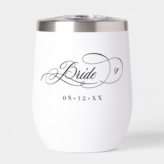 Verzierte Kalligraphie Herz Bride Black ID1025 (Vorderseite)