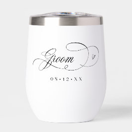 Verzierte Kalligraphie Herz Groom Black ID1025