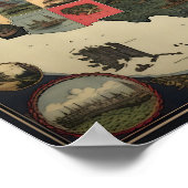 Verzierte Karte der USA Poster (Ecke)