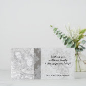 verzierte Konstruktion aus grauem Diamantdampfer Feiertagskarte (Stehend Vorderseite)