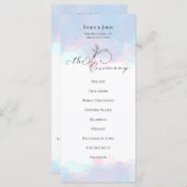 Verzierte Leaf Black Script Pastel Watercolor Wedd Programm (Vorne/Hinten)