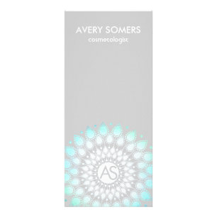 Verzierte Leaf Motif Gray Modern Cosmetologin Werbekarte