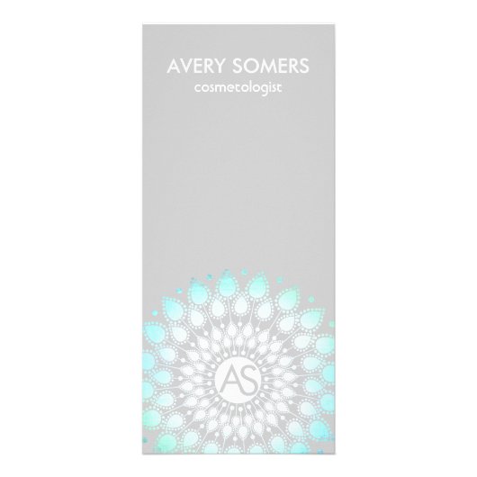 Verzierte Leaf Motif Gray Modern Cosmetologin Werbekarte (Vorne)