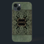 Verzierte Ledermonographie Case-Mate iPhone Hülle<br><div class="desc">Richtig verzierte Blumen Cover Kunst aus 1898 Edition von Longfellow's Rose und Lilies in Schattierungen von verwitterten tiefolivgrün und schwarz. Anmerkung: Skulptierte,  eingravierte,  geprägte und dimensionale Effekte,  geschichtete,  texturierte und schattenförmige Erscheinungen wurden digital erreicht. Das eigentliche Produkt hat eine flache Oberfläche.</div>