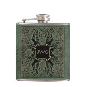 Verzierte Ledermonographie Flachmann (Vorderseite)