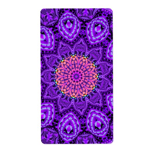 Verzierte Lila Blume Vibrationen Kaleidoskop Art (Vorne)