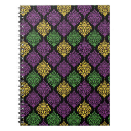 VERZIERTE LILA GREEN YELLOW MARDI GRAS PATTERS NOTIZBLOCK