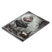 Verzierte Lila Kristallkugel- und Hexenkunstwaren Notizblock (Linke Seite)