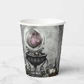 Verzierte Lila Kristallkugel- und Hexenkunstwaren Pappbecher (Rückseite)