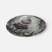 Verzierte Lila Kristallkugel- und Hexenkunstwaren Pappteller (Schrägansicht)