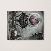 Verzierte Lila Kristallkugel- und Hexenkunstwaren Puzzle (Horizontal)