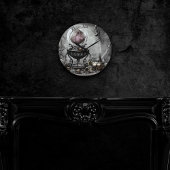 Verzierte Lila Kristallkugel- und Hexenkunstwaren Runde Wanduhr