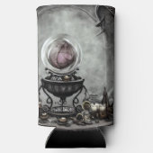 Verzierte Lila Kristallkugel- und Hexenkunstwaren Selters Dosenkühler (Rückseite)