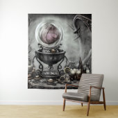 Verzierte Lila Kristallkugel- und Hexenkunstwaren Wandteppich (Beispiel)