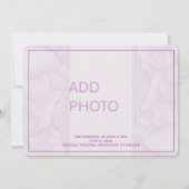 Verzierte Lila Pflaumenhochzeit speichern das Datu Einladung (Rückseite)