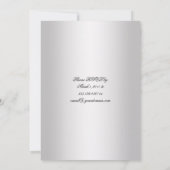Verzierte Lila Schwarz-Silber-Hochzeit Einladung (Rückseite)