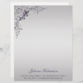 Verzierte Lila Silberblume Wirbel Letterhead Briefkopf (Vorne/Hinten)