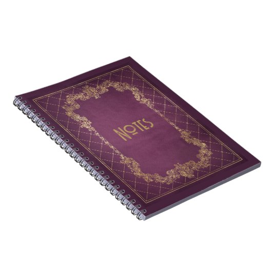 Verzierte Lila und Gold-Rahmen-Notebooks Notizblock (Rechte Seite)