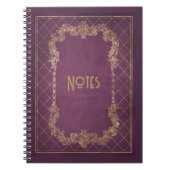 Verzierte Lila und Gold-Rahmen-Notebooks Notizblock (Vorderseite)