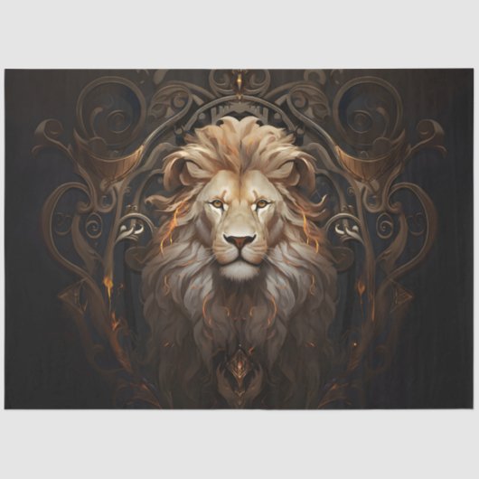 Verzierte Lion Seidenpapier (Vorderseite)