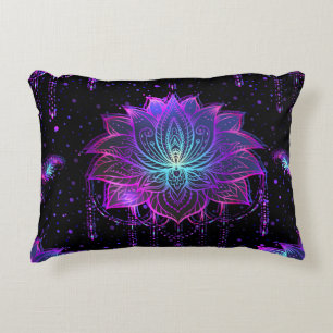 Verzierte Lotus-Blume Nahtloses Symbol Dekokissen