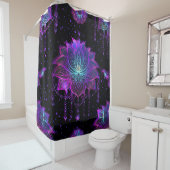 Verzierte Lotus-Blume Nahtloses Symbol Duschvorhang (Beispiel)