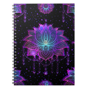 Verzierte Lotus-Blume Nahtloses Symbol Notizblock