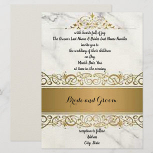 Verzierte marbleised Wedding Einladung