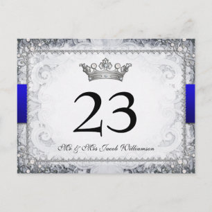 Verzierte Märchen-Hochzeitstisch-Nummern-Karten Postkarte
