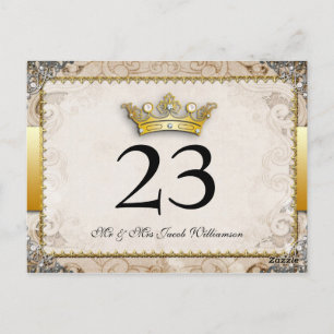 Verzierte Märchen-Hochzeitstisch-Nummern-Karten Postkarte