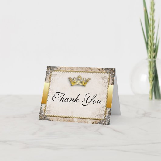 Verzierte Märchenhochzeit Dankeschön Karte (Vorderseite)