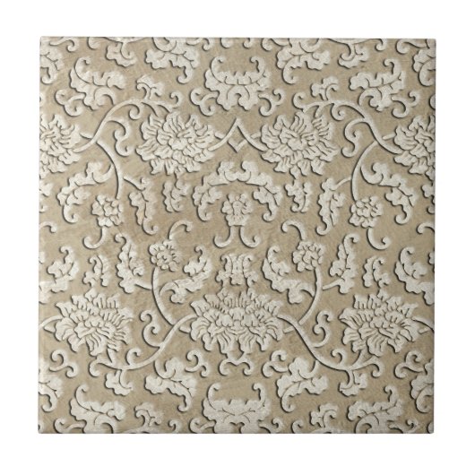 Verzierte Marmorplatte Fliese (Vorderseite)