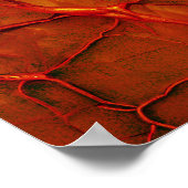 Verzierte Maske mit Orange Feathers im roten Hinte Poster (Ecke)