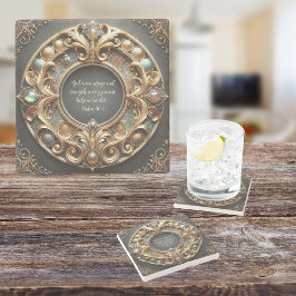 Verzierte Metall- und Juwelierverse Steinuntersetzer