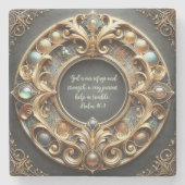 Verzierte Metall- und Juwelierverse Steinuntersetzer (Vorderseite)