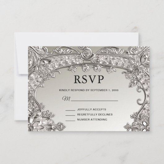 Verzierte moderne RSVP-Karte RSVP Karte (Vorderseite)