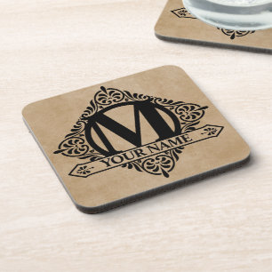 Verzierte Monogram Design Becherdeckel Getränkeuntersetzer